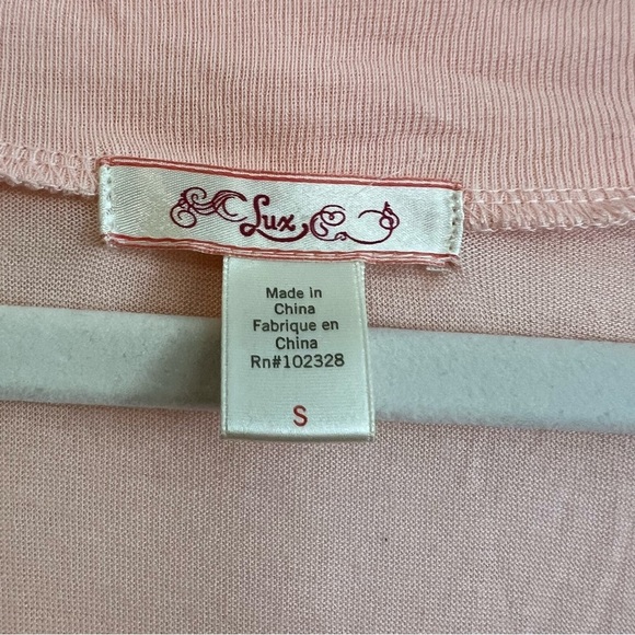 Lux Y2k Pink Split Front Ruffle Top - Picture 4 of 6